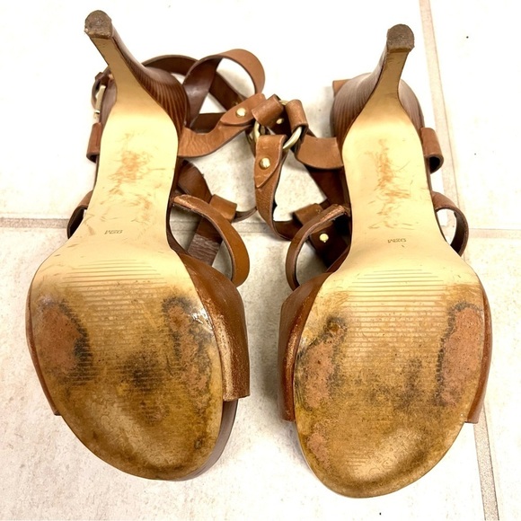 GUESS Ormandi Platform Gladiator Women's Heels sandals Brown leather Y2K 9.5M - Picture 8 of 9